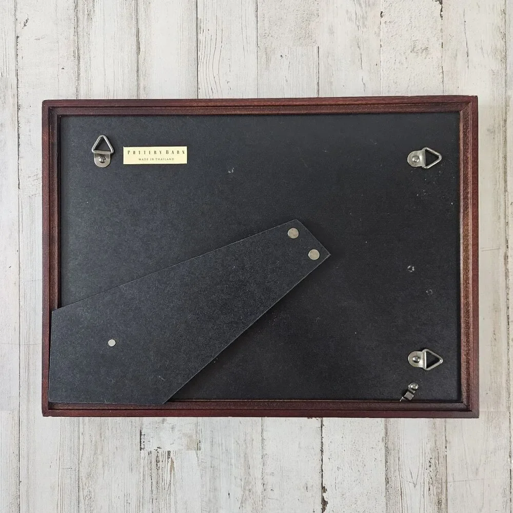 POTTERY BARN DARK BROWN WOOD Gallery Frame | Duo Matted 4x6” SLOTS FAMILY PHOTOS